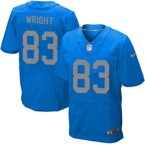 Men's Elite Tim Wright Nike Jersey Blue Alternate - #83 NFL Detroit Lions